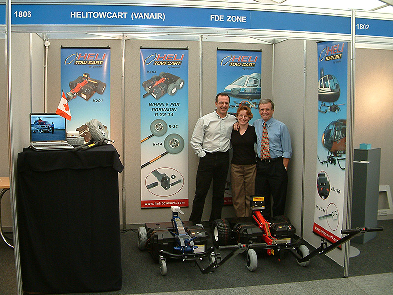 Bruno, Nathalie and Lucien at Helitech convention 2005 in Cambridge, UK