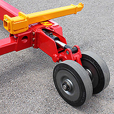 Carrier V1022 3" wide (2.5" ground contact) Full Rubber Support Wheels with Heavy Duty Support Arm